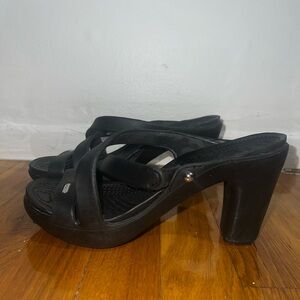 CROCS Black Women's Heeled Mules